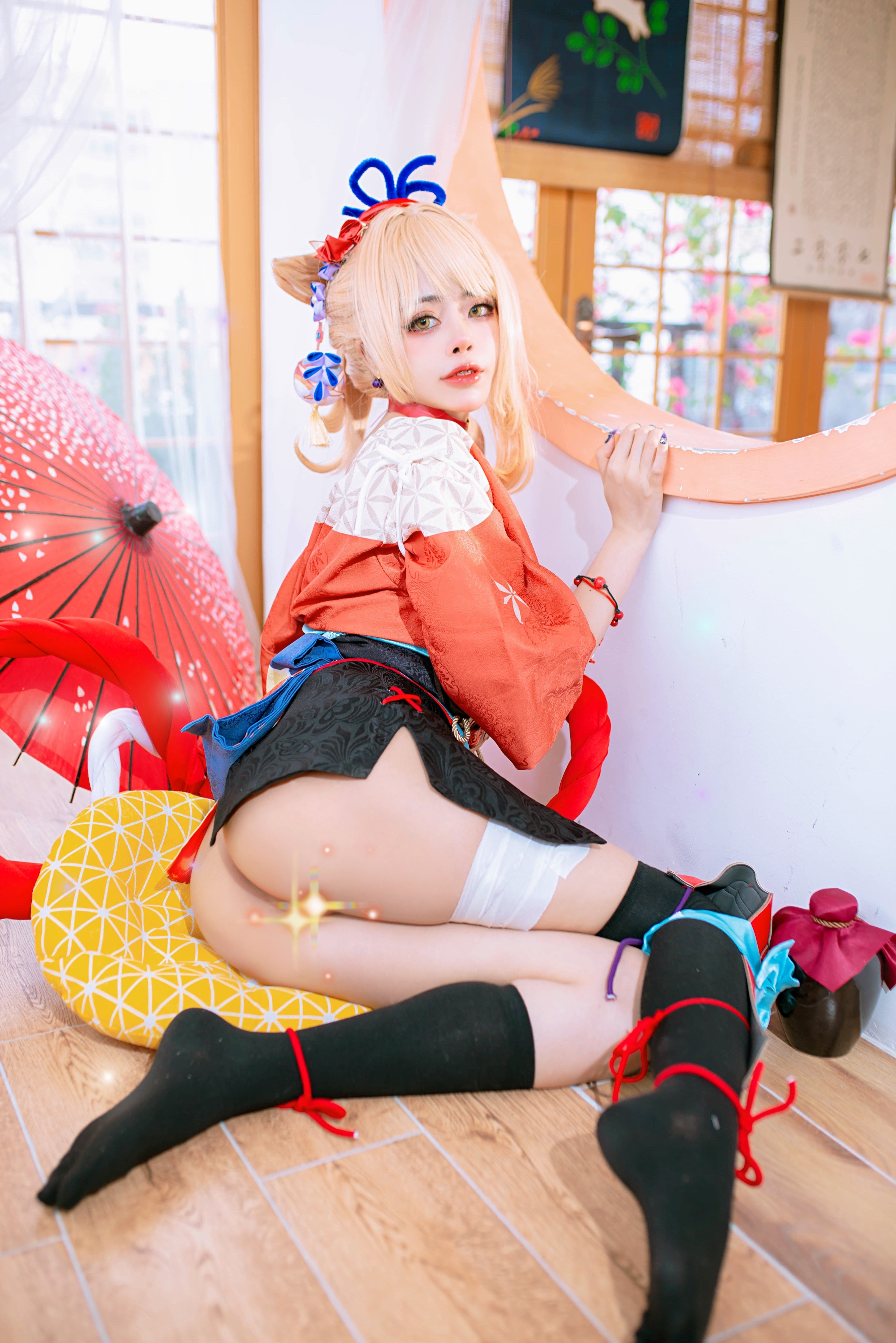 Красивый cosplay Yoimiya (Genshin Impact) by Byoru girl